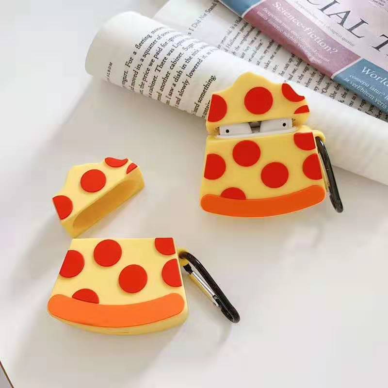 Custom 3D Food pizza silicone case for Airpods 1 2 wireless earbuds charging box cover